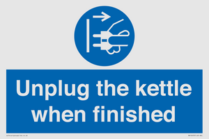 Unplug the kettle when finished